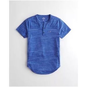 Hollister Co. Must-Have Blue Heather Henley T-Shirt